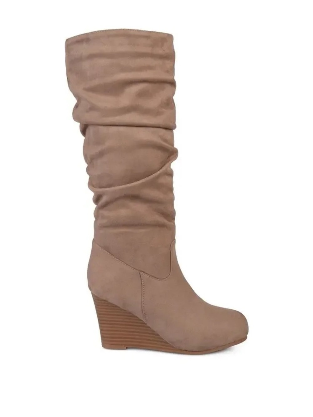 Journee Collection Taupe Slouchy Wedge Knee Boots